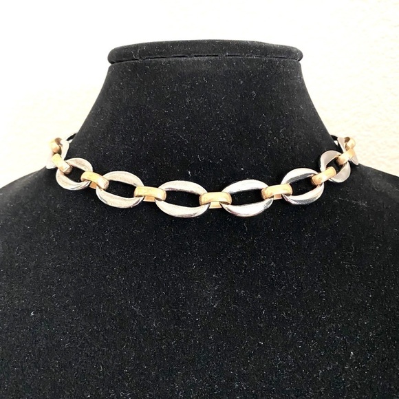 Fashion Necklace  15”-16.5” marked a | c Links Geometric Statement Classic - Picture 4 of 6